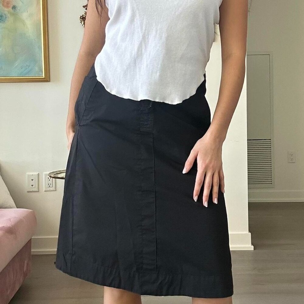 Black Midi Cargo Skirt